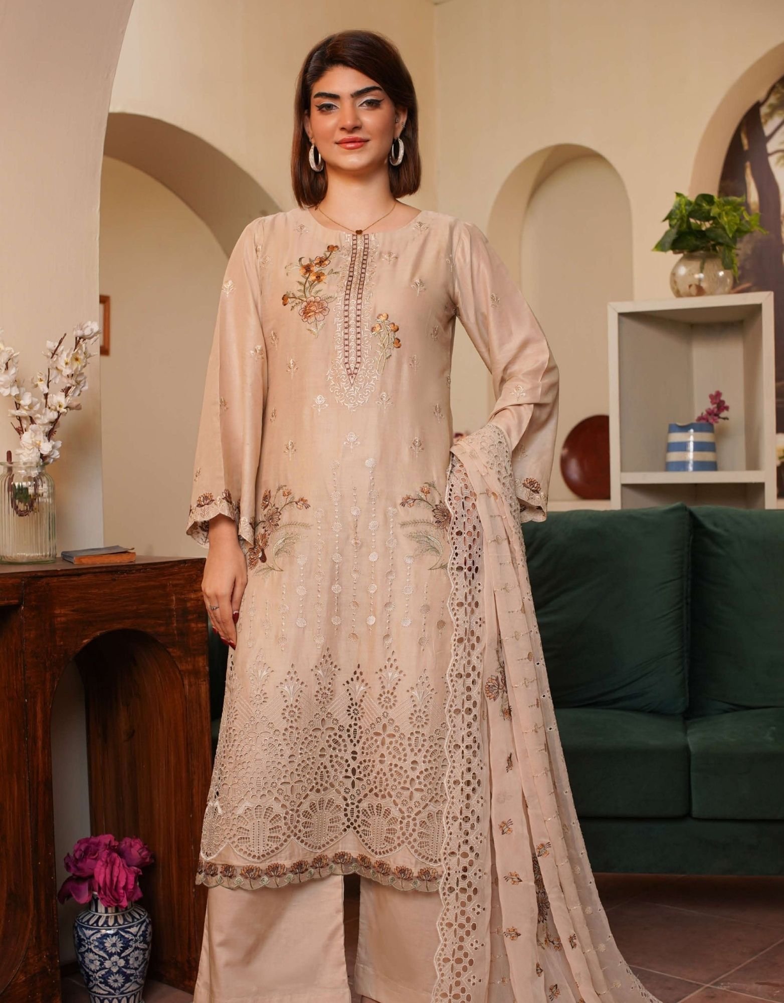 Shaista Festive Lawn Summer D-8 | Luxury Embroidered Lawn Dress - Image 2