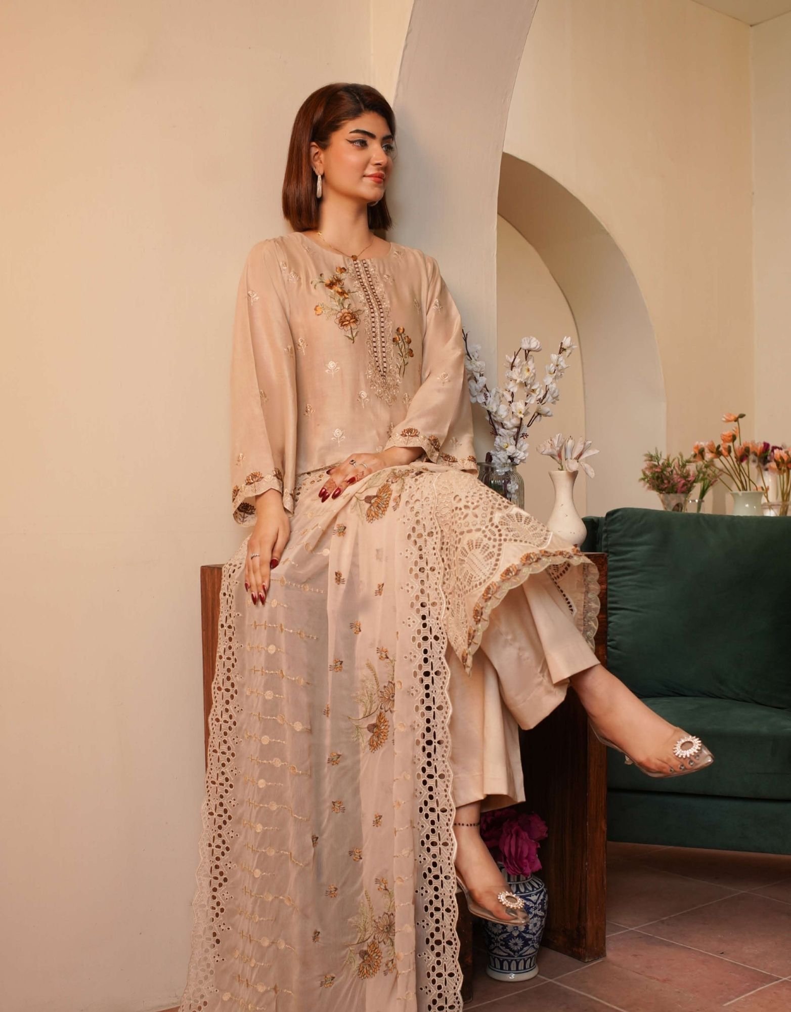 Shaista Festive Lawn Summer D-8 | Luxury Embroidered Lawn Dress - Image 3