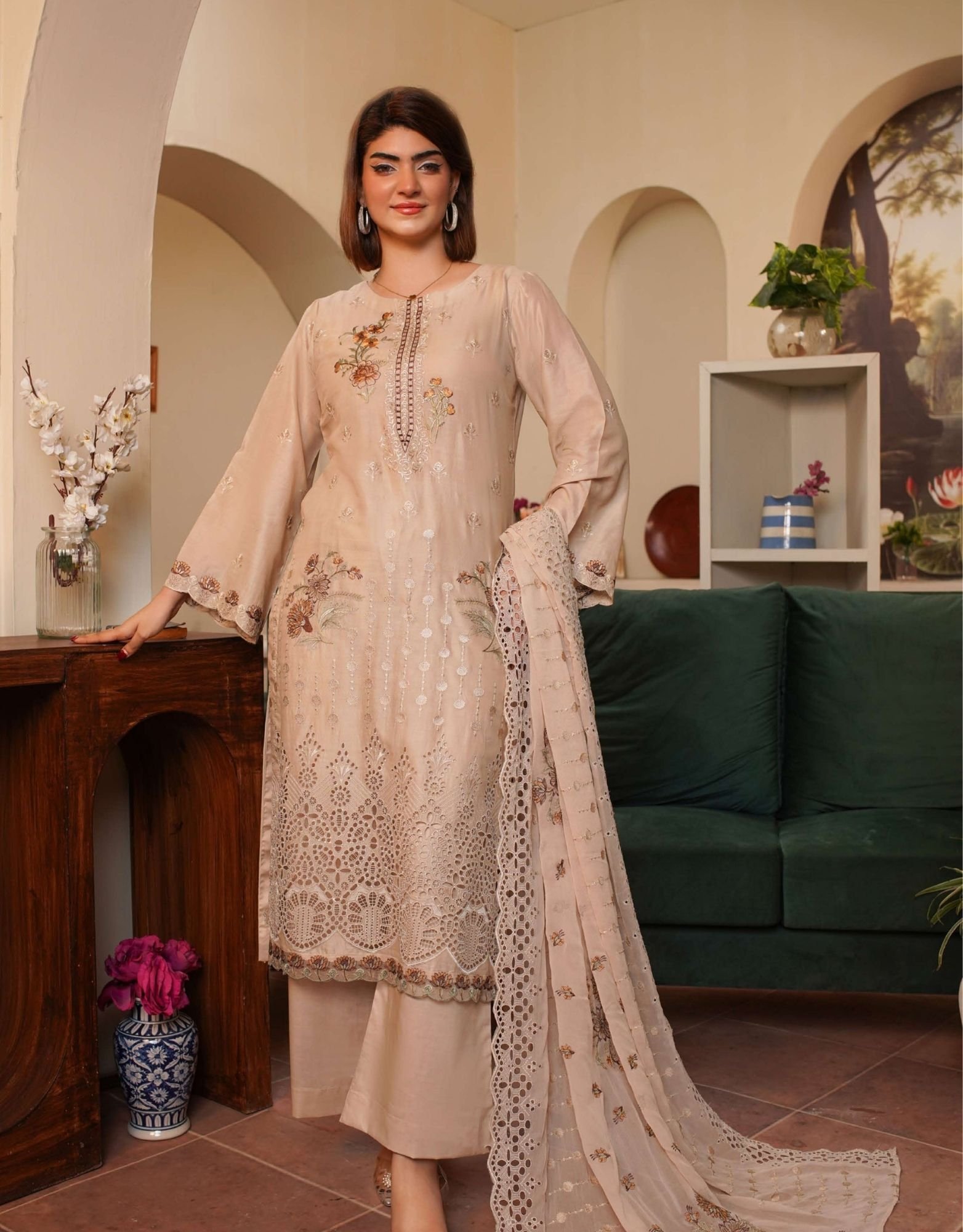 Shaista Festive Lawn Summer D-8 | Luxury Embroidered Lawn Dress - Image 4