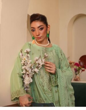 Alternative view of Shaista Festive Lawn Summer D-9 | Luxury Embroidered Lawn Dress