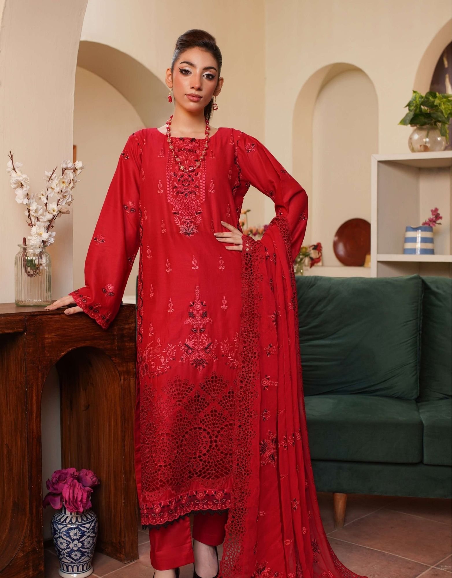 Shaista Festive Lawn Summer D-10 | Luxury Embroidered Lawn Dress - Image 4