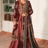 Sitara | Sheen By Raeesa Premium | Maroon Velvet dress