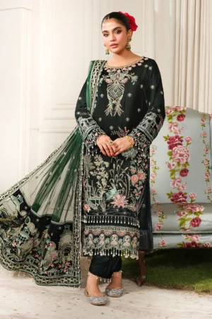 Talia | Sheen By Raeesa Premium | Green Velvet dress