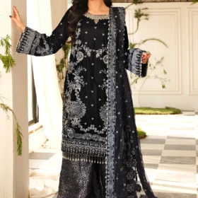 Alternative view of Nura | Sheen By Raeesa Premium | Black Velvet dress