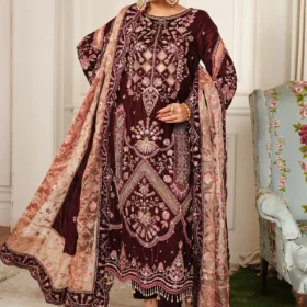 Alternative view of Poosh | Sheen By Raeesa Premium | Maroon Velvet dress